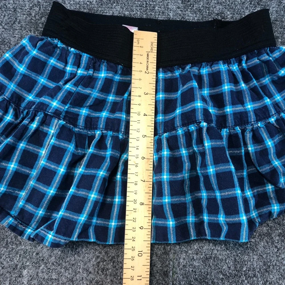 Justice‎ Plaid Ruffle Skirt with Built in Shorts Girls Size 7 Blue